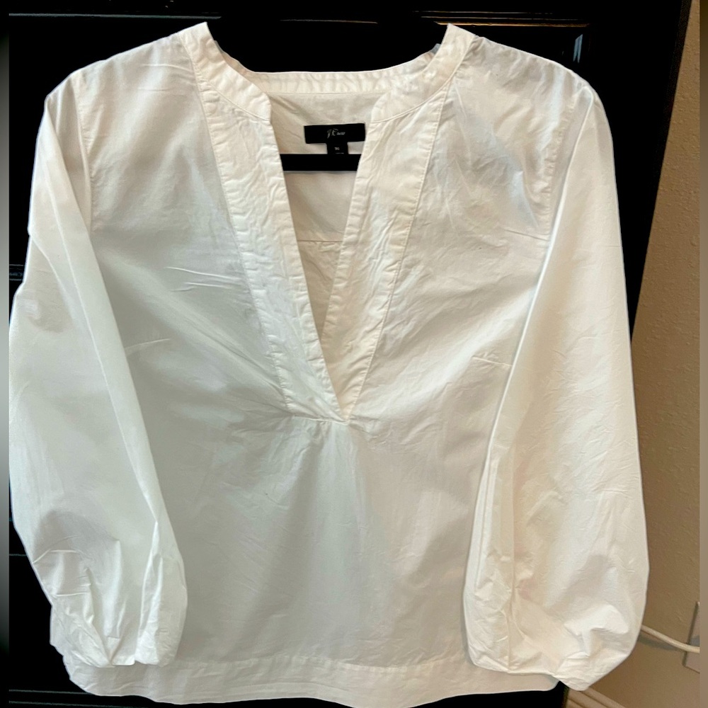 J Crew cotton popover blouse
